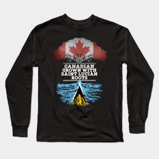 Canadian Grown With Saint Lucian Roots - Gift for Saint Lucian With Roots From Saint Lucia Long Sleeve T-Shirt